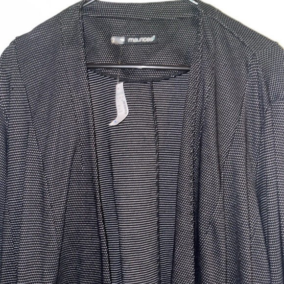 🌹NWT:MAURICES BLACK/WHITE DOT OPEN JACKET - Picture 2 of 6